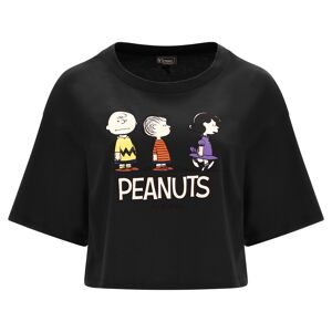 Freddy T-shirt corta comfort fit con stampa Peanuts Nero Donna Xxs