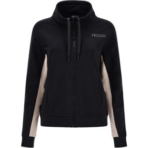 Freddy Felpa zip e collo alto con interno manica in contrasto Black-Almond Peach Donna Extra Large