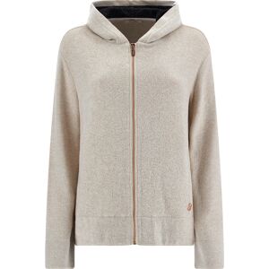 Freddy Maglia in felpa tricot mélange con zip e cappuccio Beige Mèlange- Antr. Donna Medium