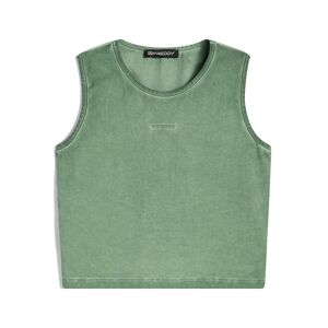 Freddy Crop top slim fit in tessuto jersey effetto vissuto Hedge Green Cold Dyed Donna Large