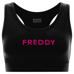 Freddy Reggiseno sportivo traspirante con stampa frontale gommata Black-Fluo Fucsia Donna Xx Large