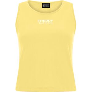 Freddy Crop top slim fit in jersey con stampa lucida oro chiaro Banana Pale Donna Large