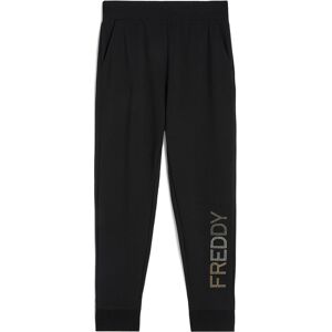 Freddy Pantaloni in french terry modal con logo borchiato sul fondo Nero Donna Small