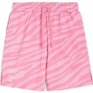 Freddy Pantaloncini da donna in french terry stampa zebrata in tono Zebra Animalier - Pink Donna Small