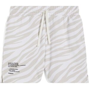 Freddy Pantaloncini da donna in french terry stampa zebrata in tono Zebra Animalier - White Donna Xxs