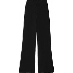 Freddy Pantaloni in costina dal fondo flare con spacchi laterali Nero Donna Small