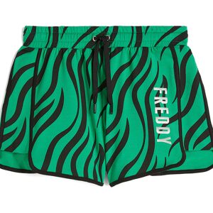 Freddy Short da donna in jersey stampa zebrata Black- Zebra Black On Green Donna Extra Large