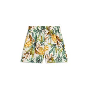 Freddy Pantaloni short donna in satin di viscosa fantasia tropical White - Allover Flower Donna Large