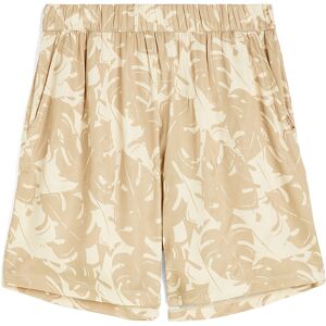 Freddy Pantaloni short donna in satin di viscosa fantasia tropical Beige And White Allover Flower Donna Xxs