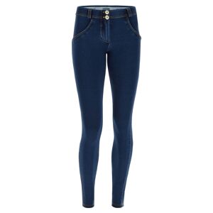 Freddy Jeggings push up WR.UP® vita bassa in jersey organico Dark Jeans-Yellow Seam Donna Extra Small