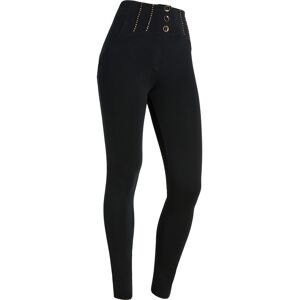 Freddy Pantaloni push up WR.UP® vita super alta decorata da borchie Nero Donna Medium