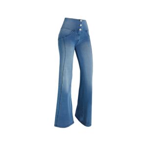 Freddy Pantaloni palazzo effetto push up WR.UP® in jersey denim Light Blue-Seams On Tone Donna Large