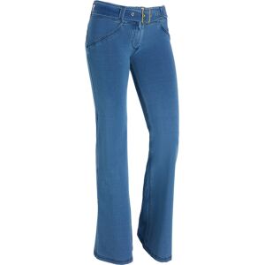 Freddy Jeggings push up WR.UP® vita bassa con cintura e fondo flare Light Blue-Seams On Tone Donna Extra Small