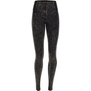 Freddy Pantaloni WR.UP® in jersey ice wash vita alta con elastici Nero Donna Small