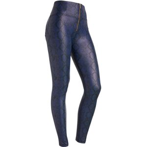 Freddy Pantaloni WR.UP® vita alta in similpelle pitonata colorata Snake Allover Blue Donna Large