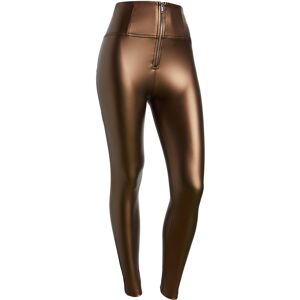 Freddy Pantaloni WR.UP® vita altissima in similpelle metallizzata Bronze Mirror Effect Donna Large