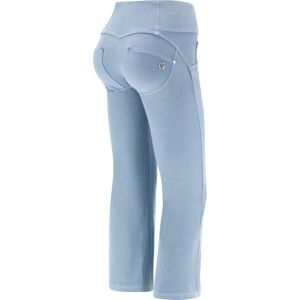 Freddy Pantaloni push up WR.UP® 7/8 flare taglio vivo in gabardine Blue Fog Donna Small