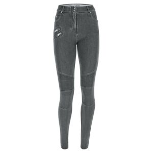 Freddy Jeans WR.UP® in denim navetta con dettagli stile biker Light Grey-Seams Black Donna Large