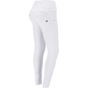 Freddy Pantaloni push up WR.UP® 7/8 vita alta con bottoni in tessuto navetta con strappi Bianco Donna Xxs