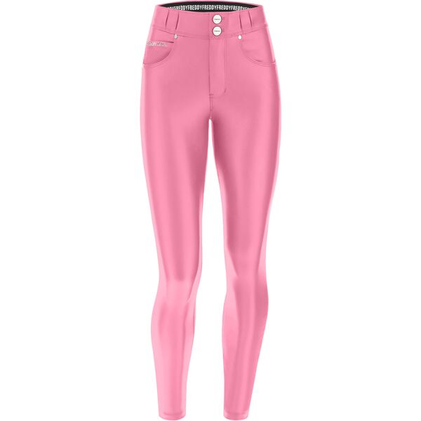 freddy n.o.w.® pants vita media superskinny in similpelle pink cosmos donna xxs