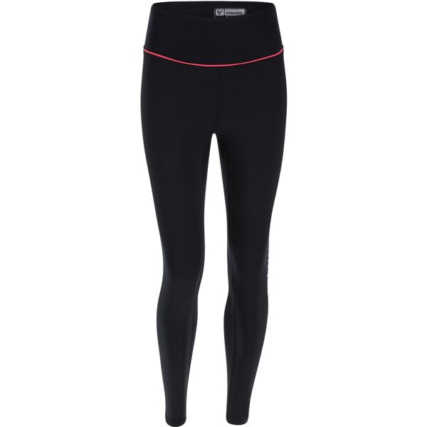 freddy leggings superfit 7/8 traspiranti stampa the art of movement black-fluo fucsia donna large