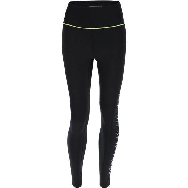 freddy leggings superfit 7/8 traspiranti stampa the art of movement black-fluo yellow donna extra small