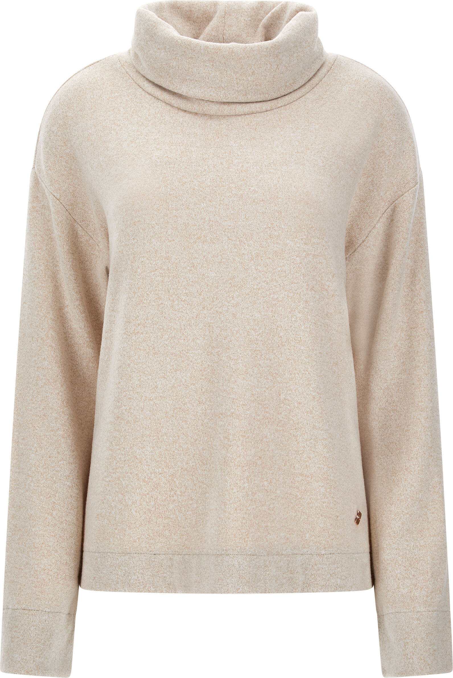 freddy maglia in felpa tricot mélange con collo ad anello beige mèlange- antr. donna large