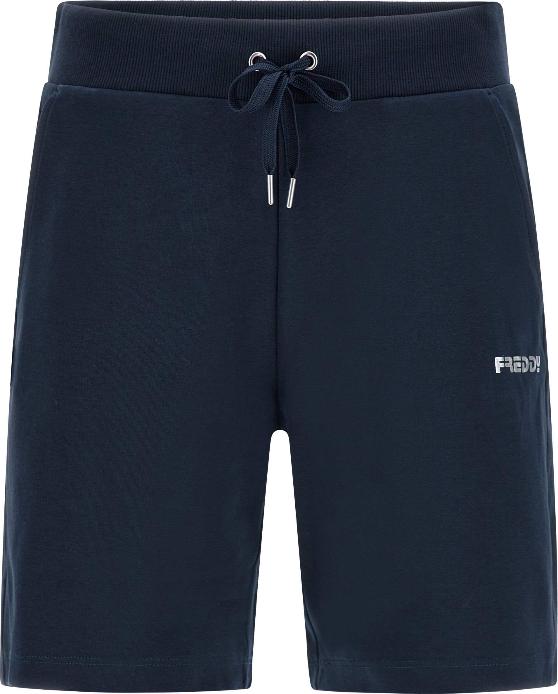 freddy pantaloncini sportivi in interlock con logo  argento blu navy donna extra small