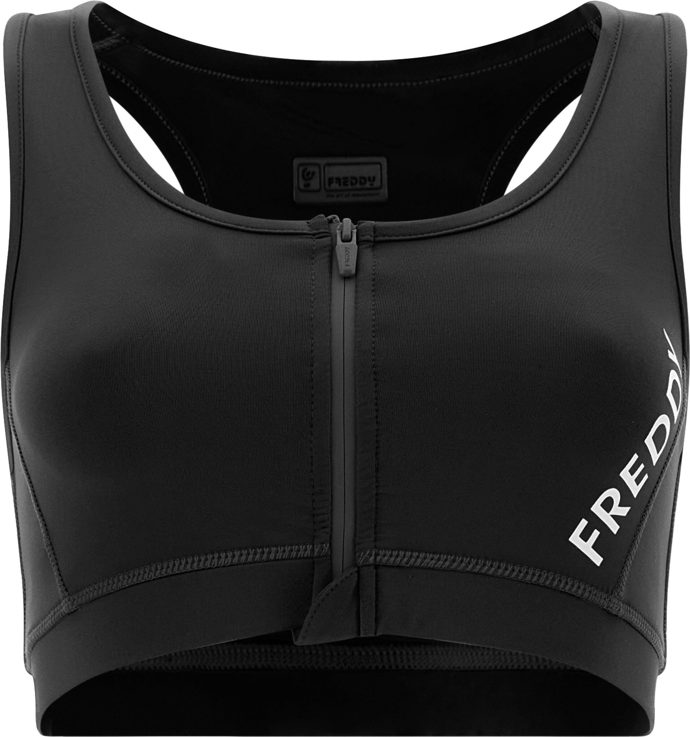 freddy reggiseno sportivo traspirante con zip frontale nero donna extra large