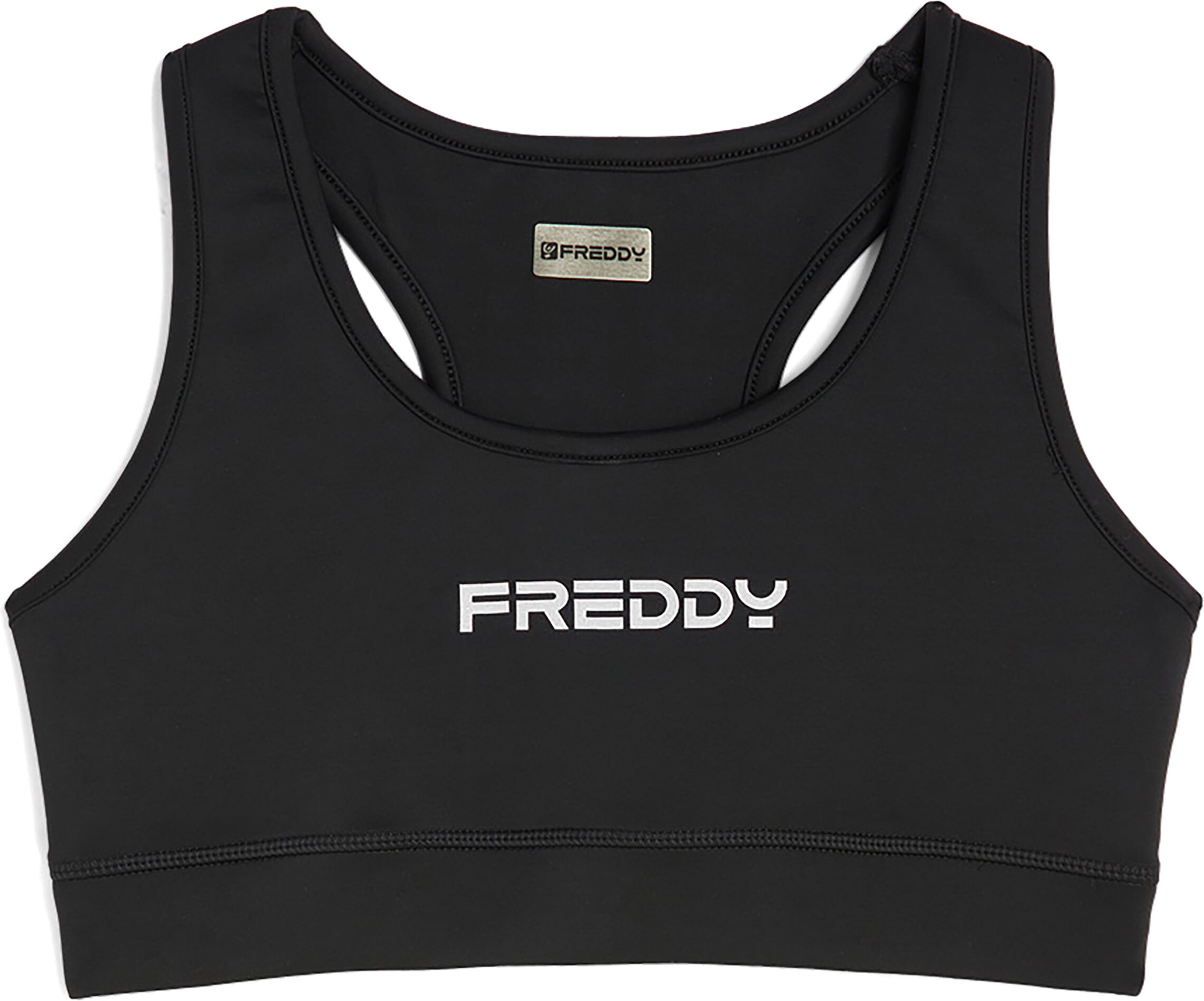 freddy reggiseno sportivo in tessuto tecnico con logo a contrasto nero-bianco donna small