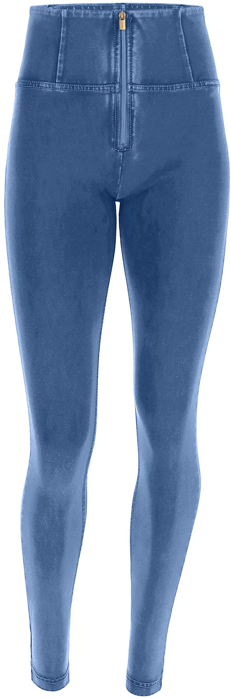 freddy jeggings push up wr.up® skinny vita alta tessuto organico light blue-seams on tone donna medium