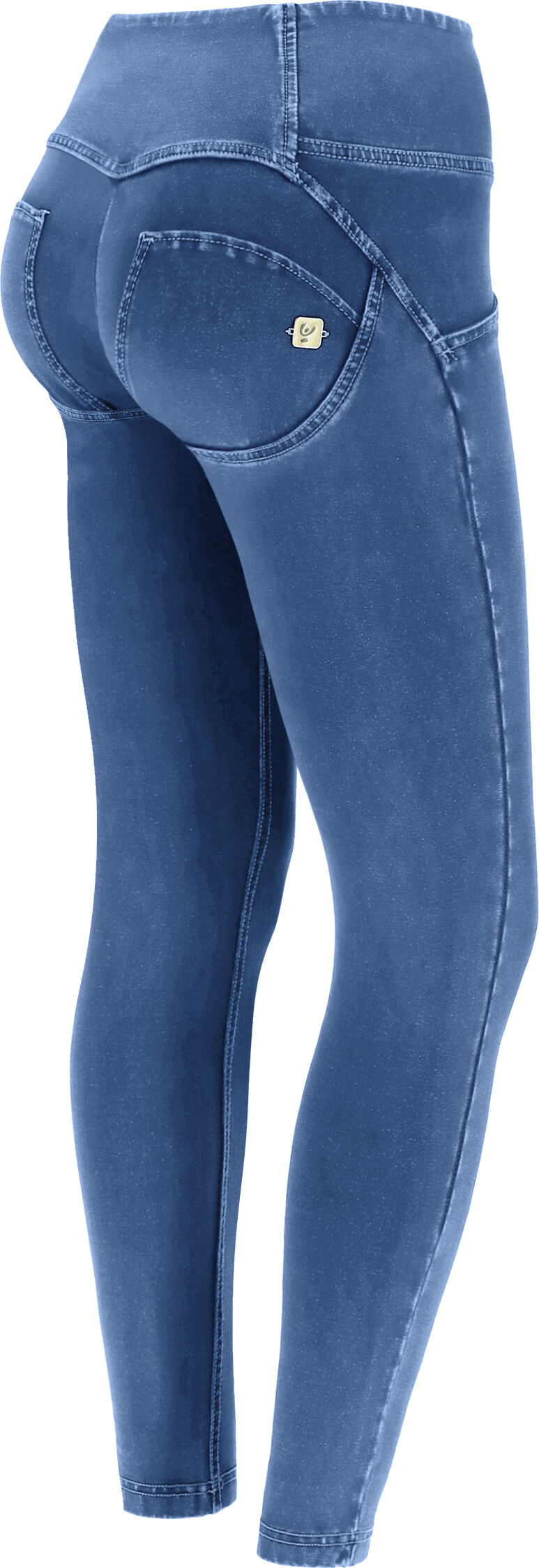 freddy jeggings push up wr.up® 7/8 superskinny vita alta con bottoni light blue-seams on tone donna extra small