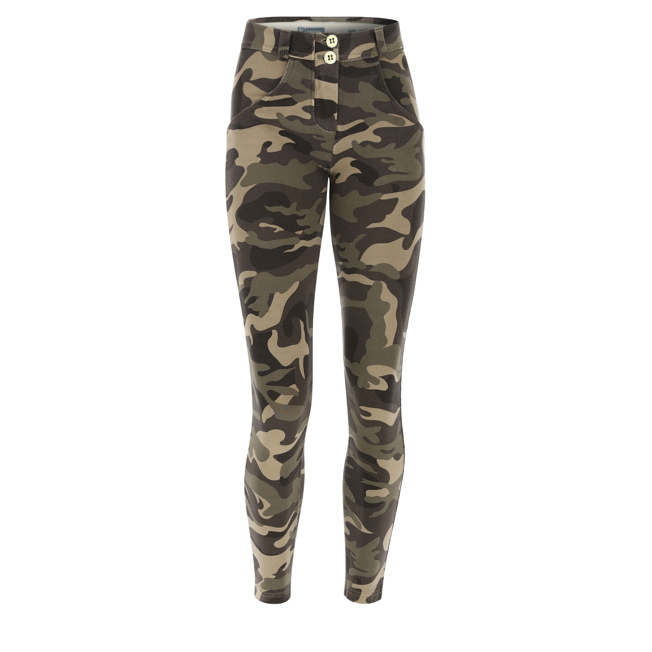 freddy pantaloni push up wr.up® 7/8 superskinny stampa camouflage marrone-mimetico donna large