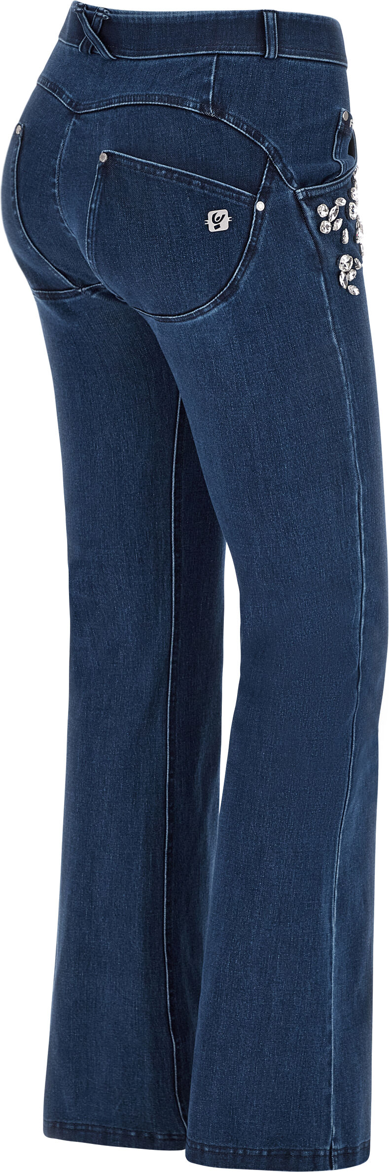 freddy jeans push up wr.up® flare con strass applicati a mano dark jeans-seams on tone donna small