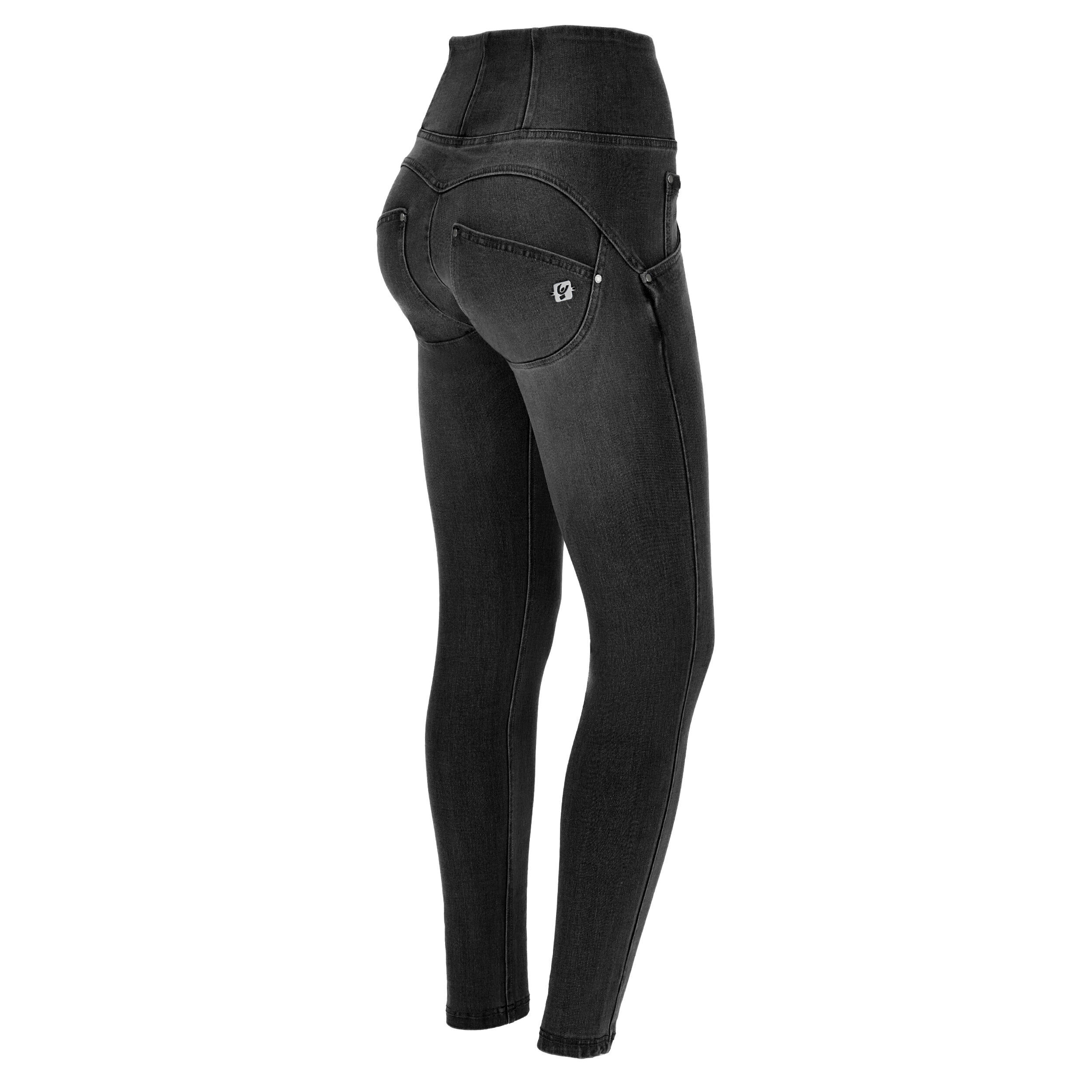 freddy jeans push up wr.up® vita alta superskinny denim navetta ecologico jeans nero-cuciture in tono donna large