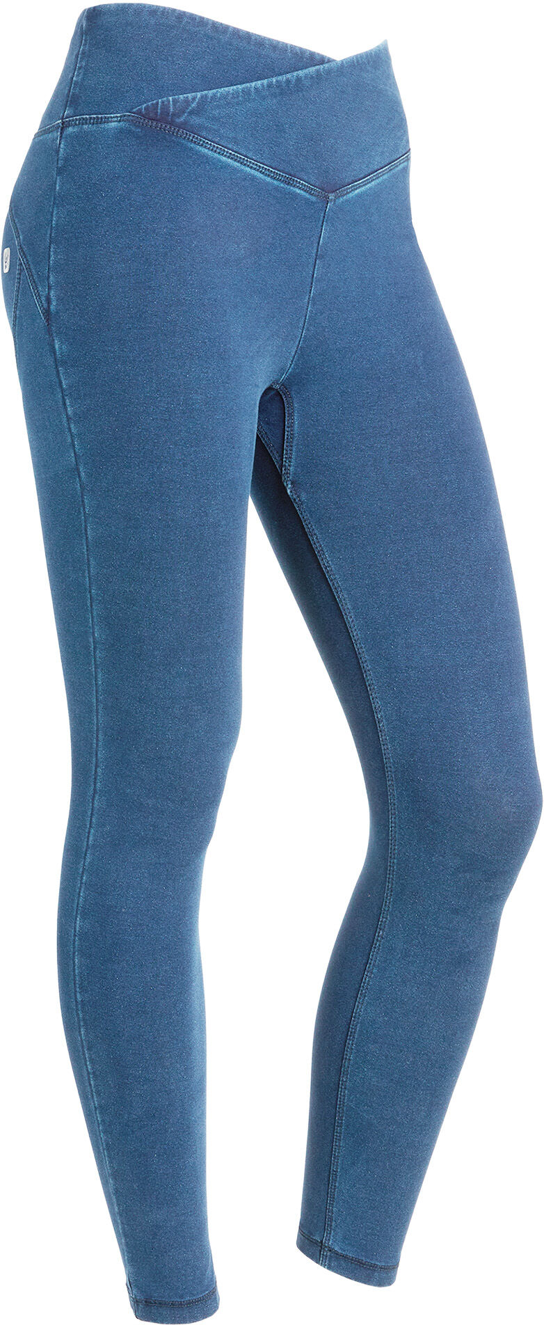 freddy leggings push up wr.up® core vita alta in jersey denim light blue-seams on tone donna extra large