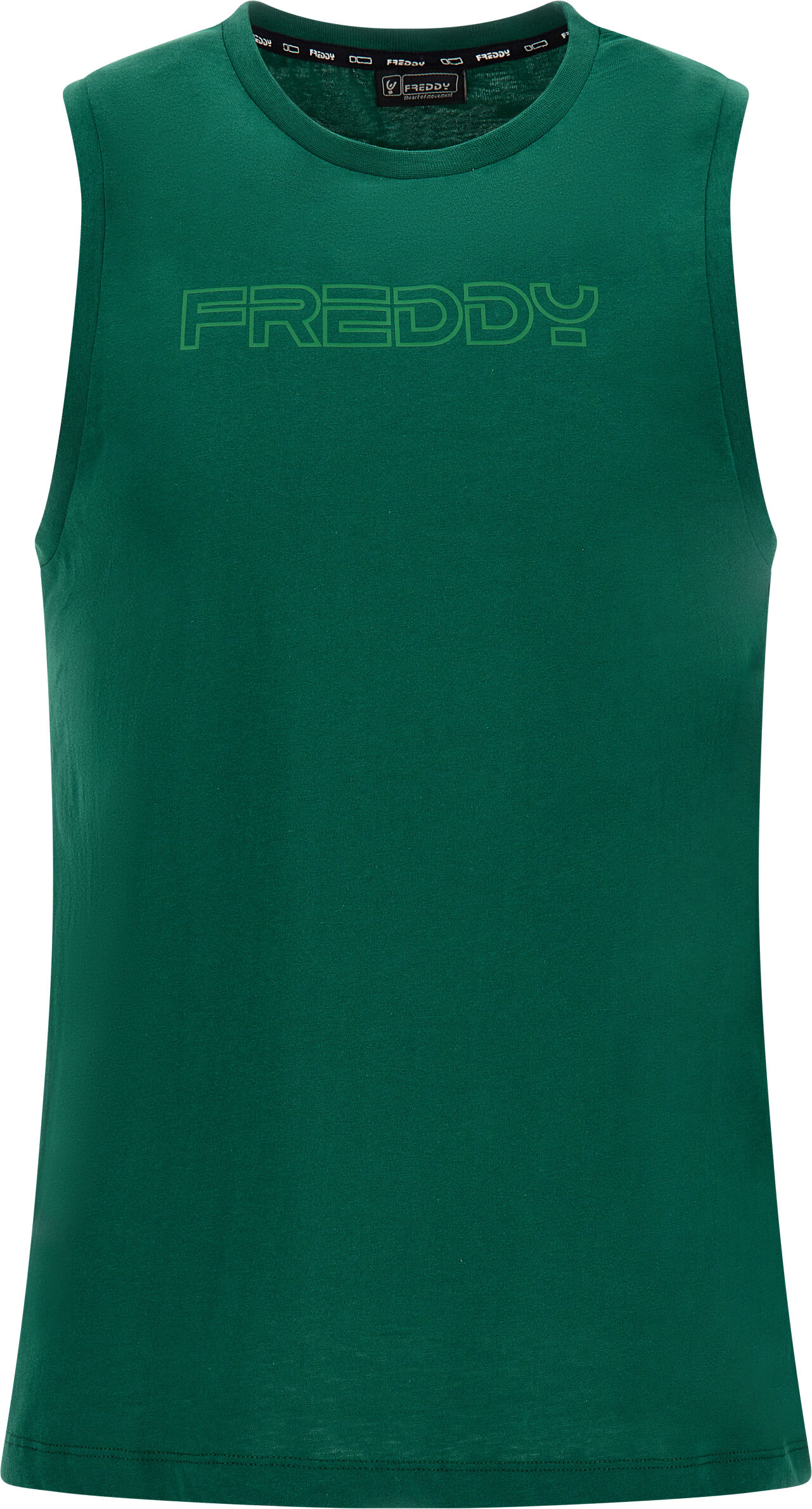 Freddy Canotta da uomo in jersey con logo centrale in outline Verde Uomo Xx Large