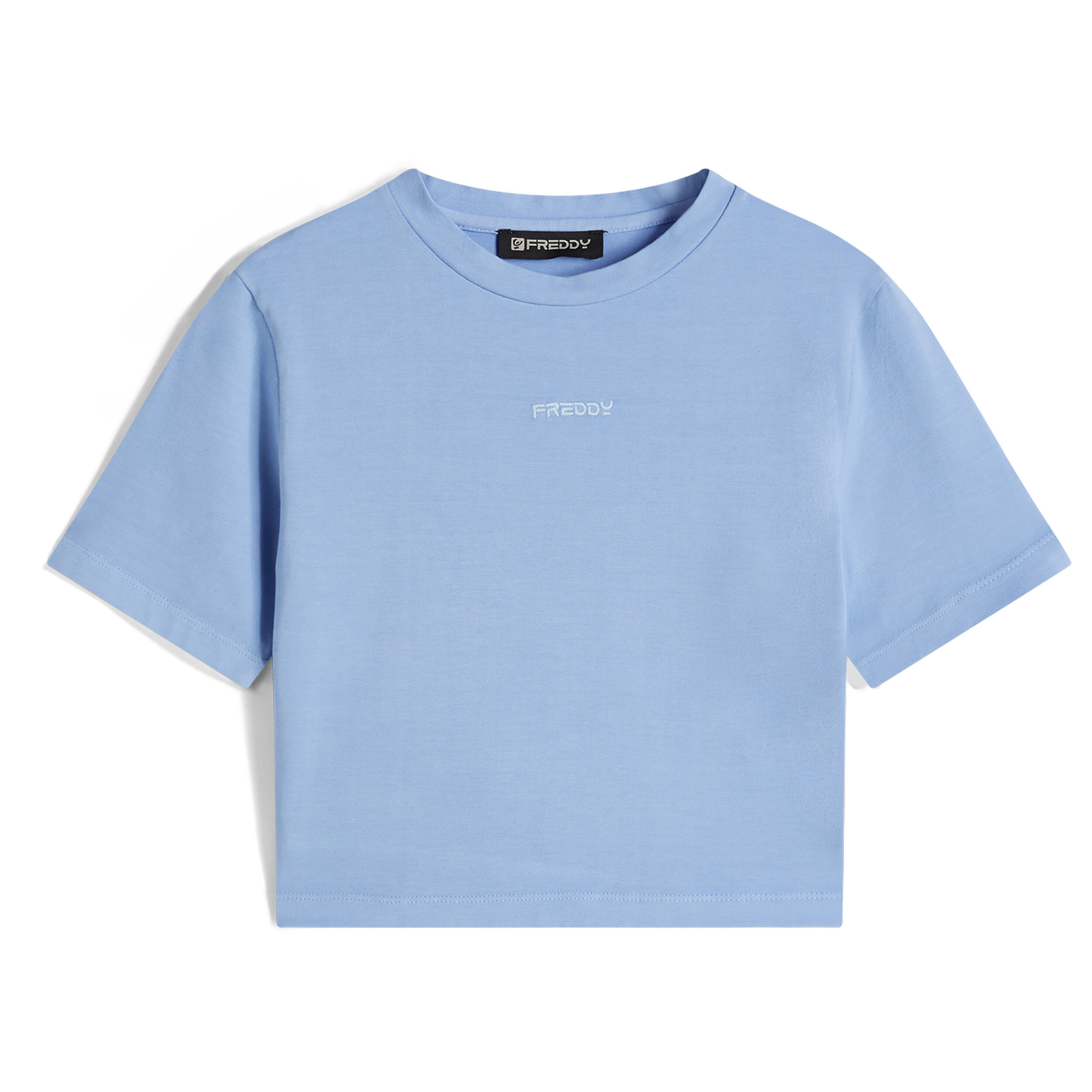 Freddy T-shirt slim fit corta in tessuto jersey tinto capo Hydrangea Direct Dyed Donna Extra Small