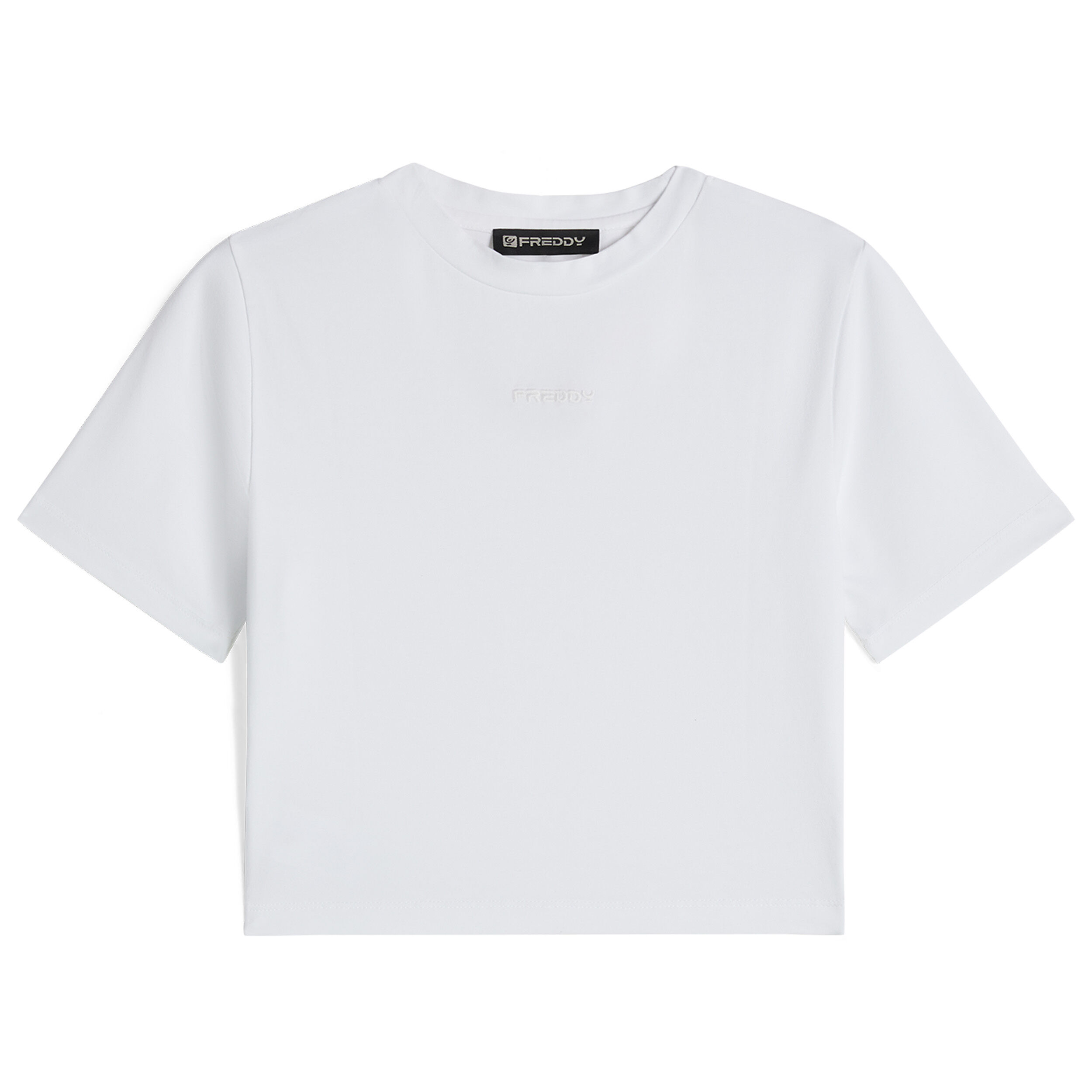 Freddy T-shirt slim fit corta in tessuto jersey tinto capo Bianco Direct Dyed Donna Medium