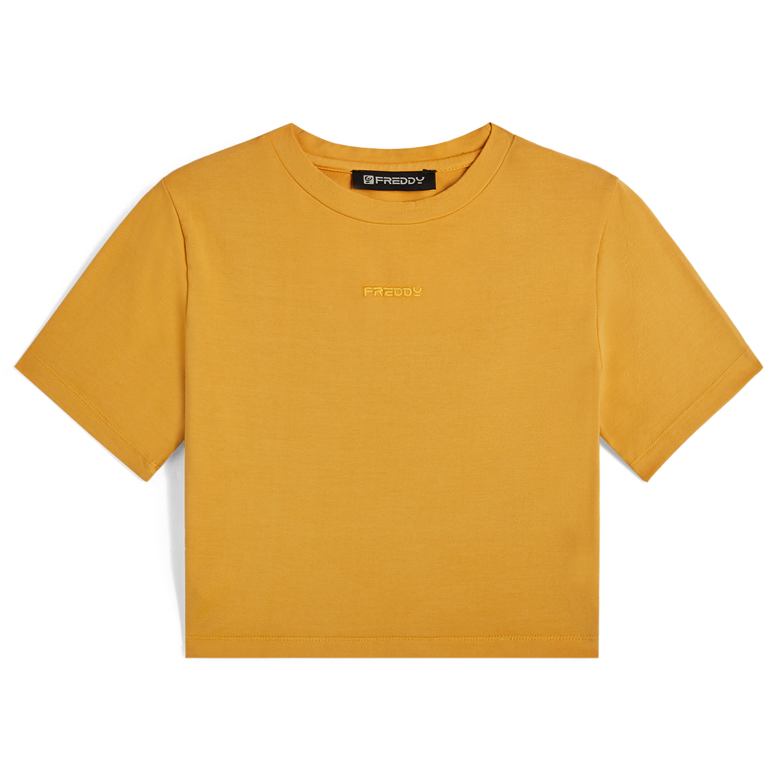 Freddy T-shirt slim fit corta in tessuto jersey tinto capo Golden Apricot Direct Dyed Donna Medium