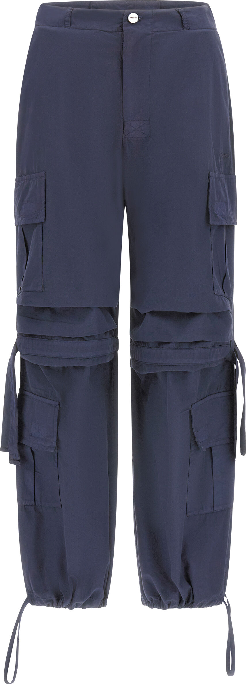 Freddy Pantaloni cargo con doppie tasche e coulisse intermedia Night Blue Direct Dyed Donna Small