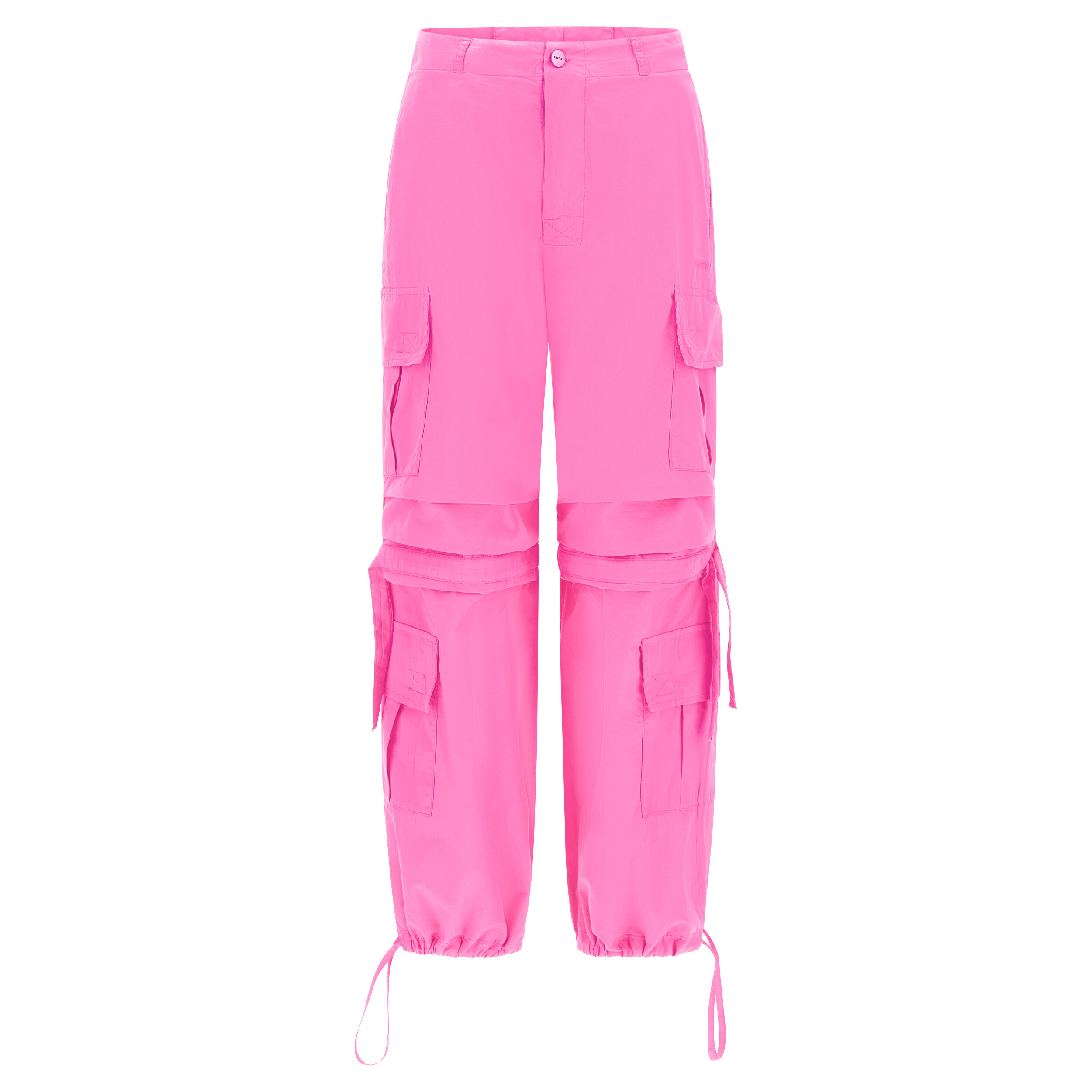 Freddy Pantaloni cargo con doppie tasche e coulisse intermedia Pink Yarrow Direct Dyed Donna Small