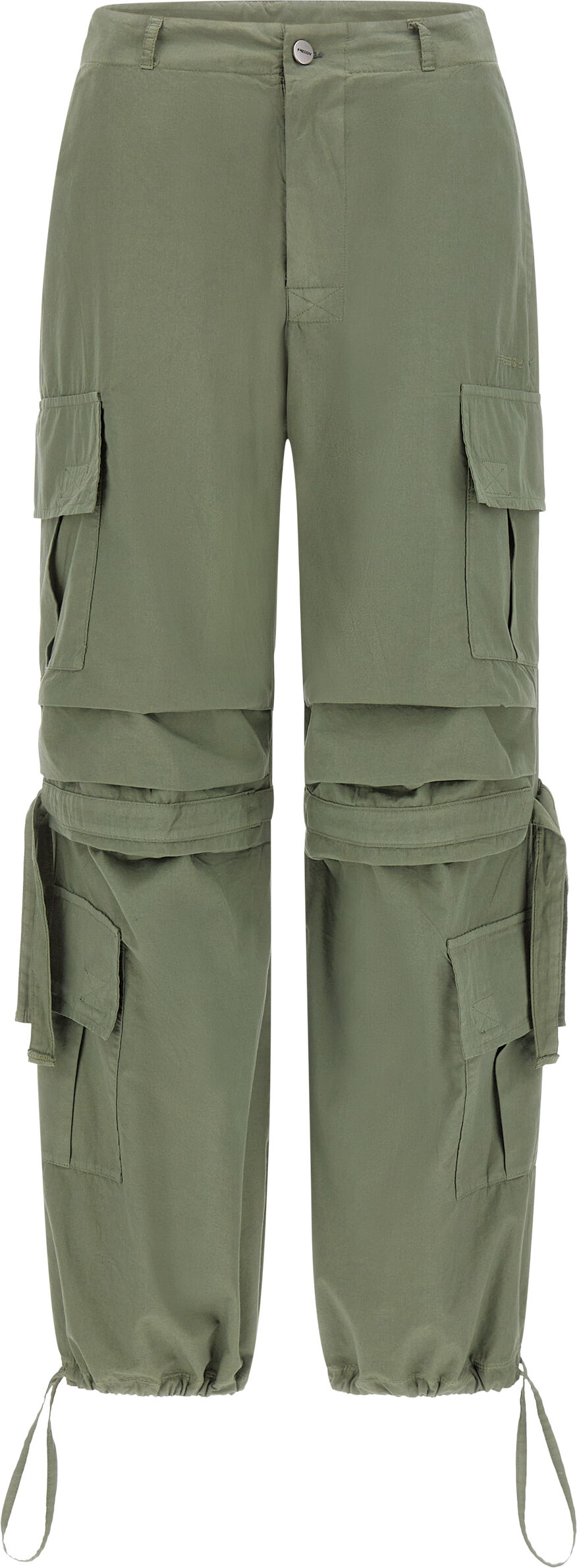 Freddy Pantaloni cargo con doppie tasche e coulisse intermedia Verde Pigmentato Donna Medium