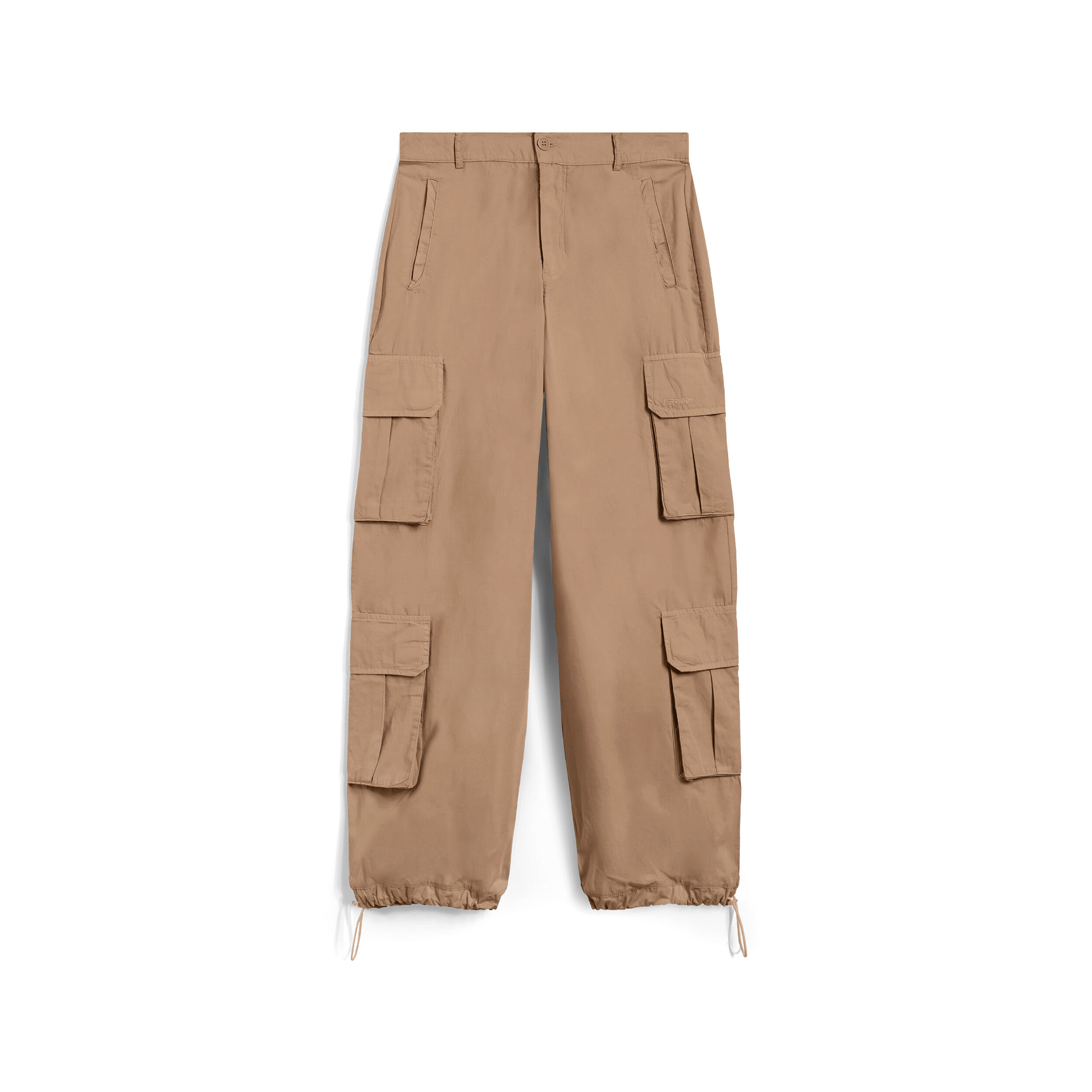 Freddy Pantaloni cargo baggy fit in popeline con quattro tasconi Warm Taupe Donna Large