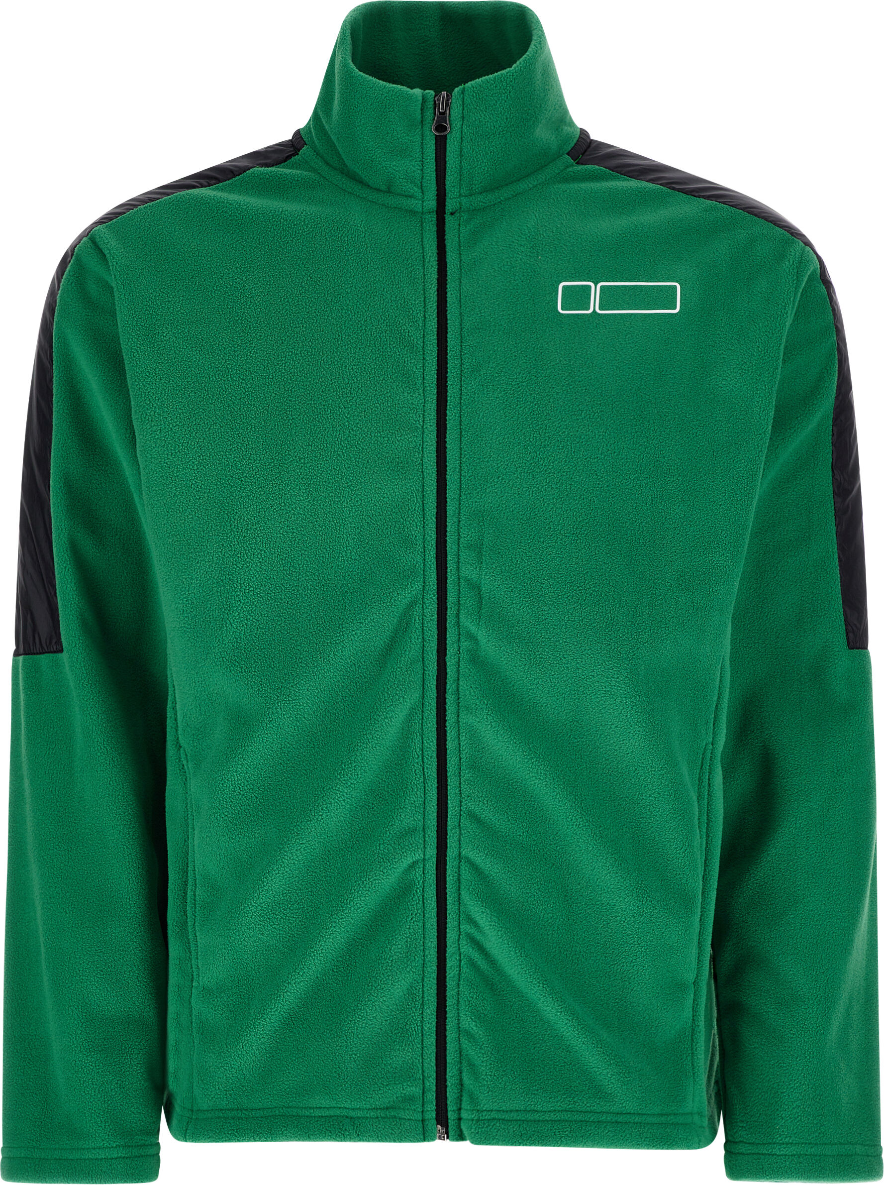 Freddy Giacca in pile collo alto e zip con inserti su spalle e maniche Verde Uomo Large