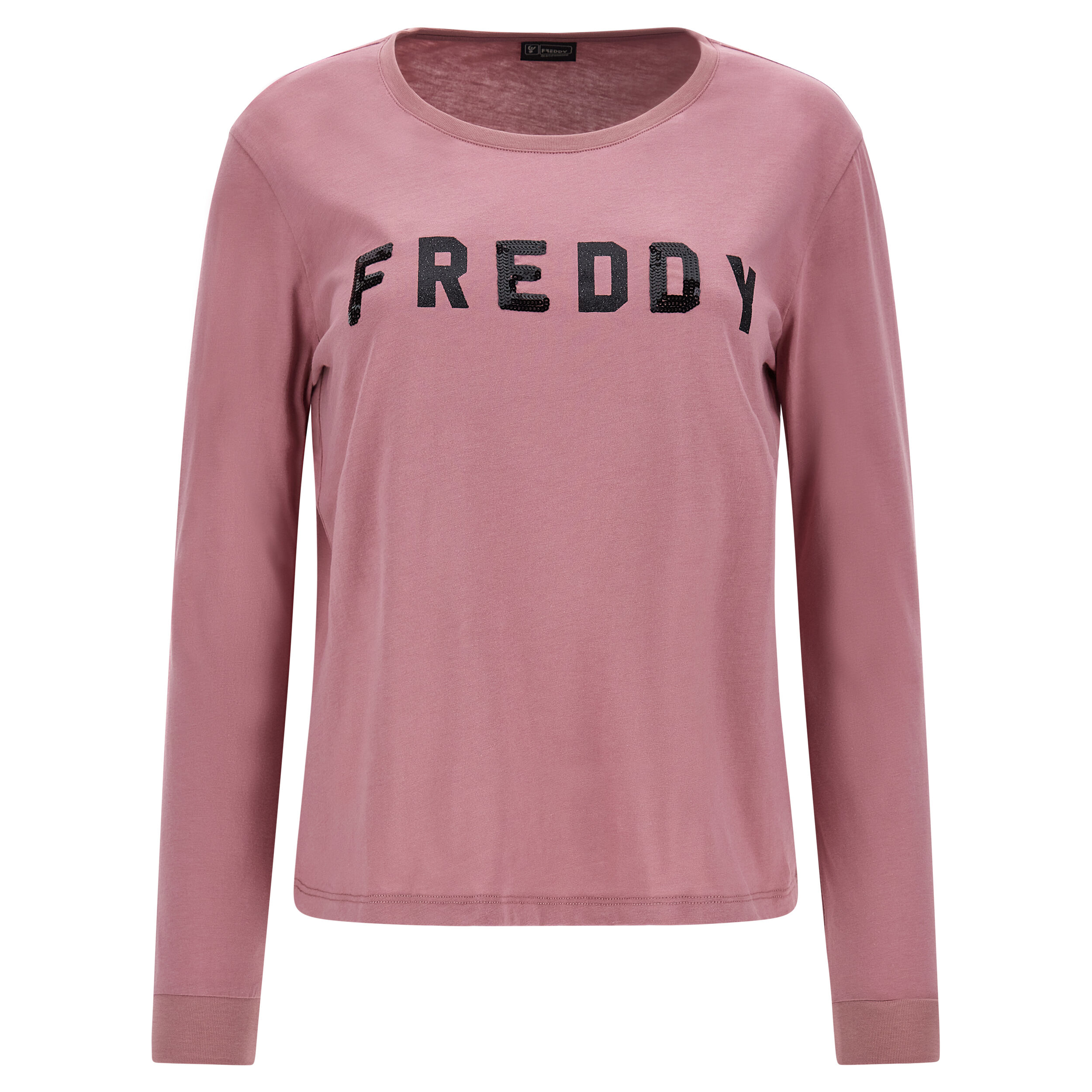 Freddy T-shirt comfort manica lunga e grafica  in paillettes Nostalgia Rose Donna Medium