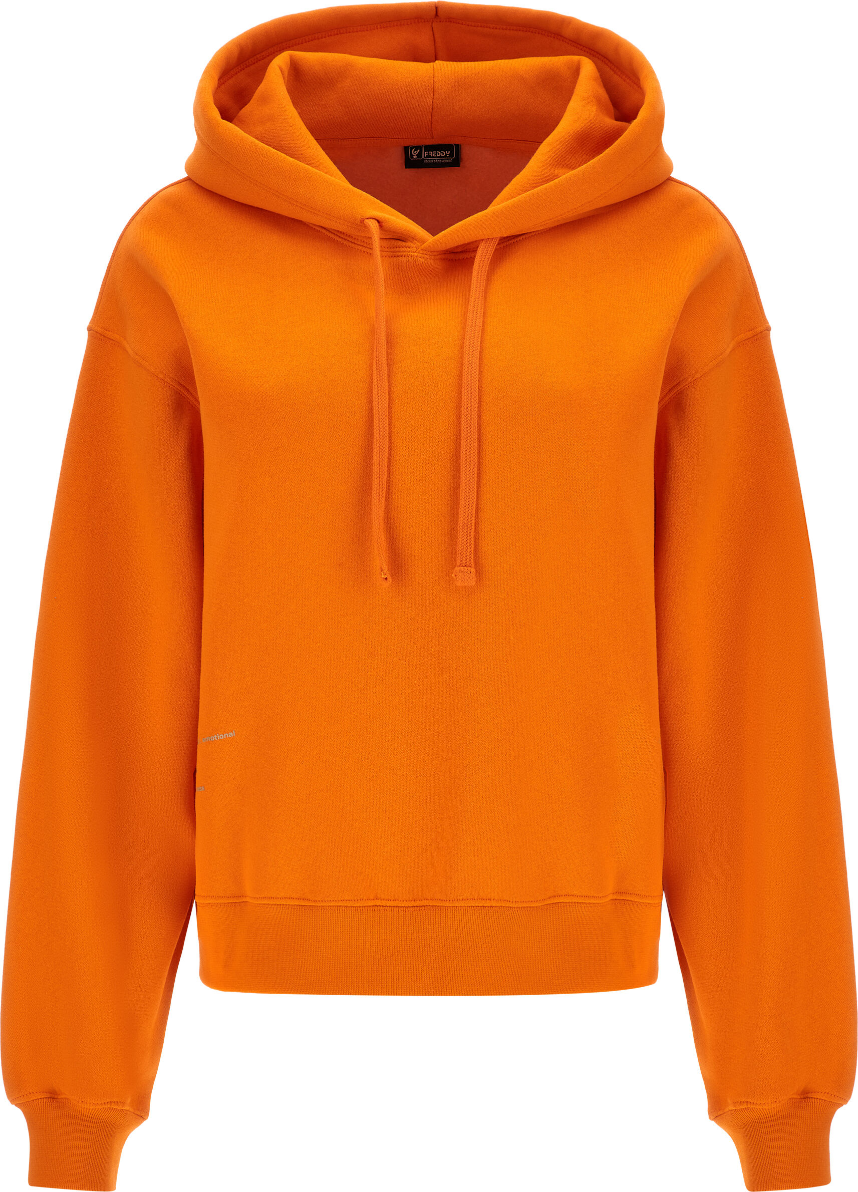 Freddy Felpa comfort fit con cappuccio e stampa sul fondo Mandarin Orange Donna Medium