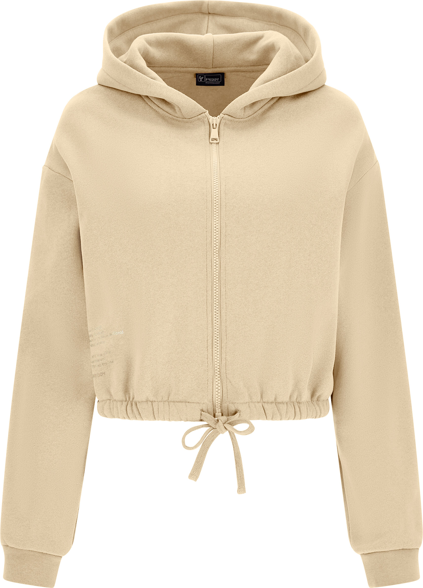 Freddy Felpa cappuccio corta con coulisse in vita e chiusura zip Safari Donna Extra Large