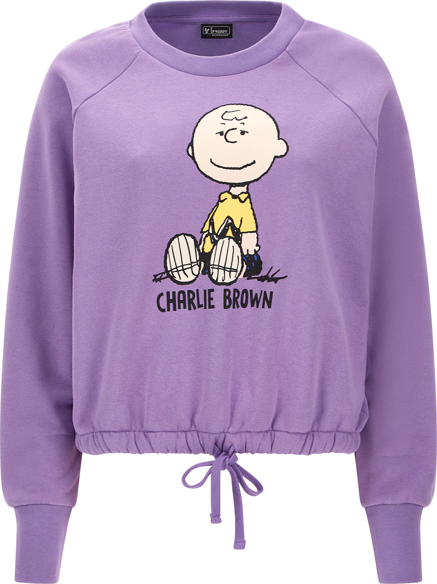 Freddy Felpa corta con coulisse in vita e stampa Charlie Brown English Lavander Donna Xxs