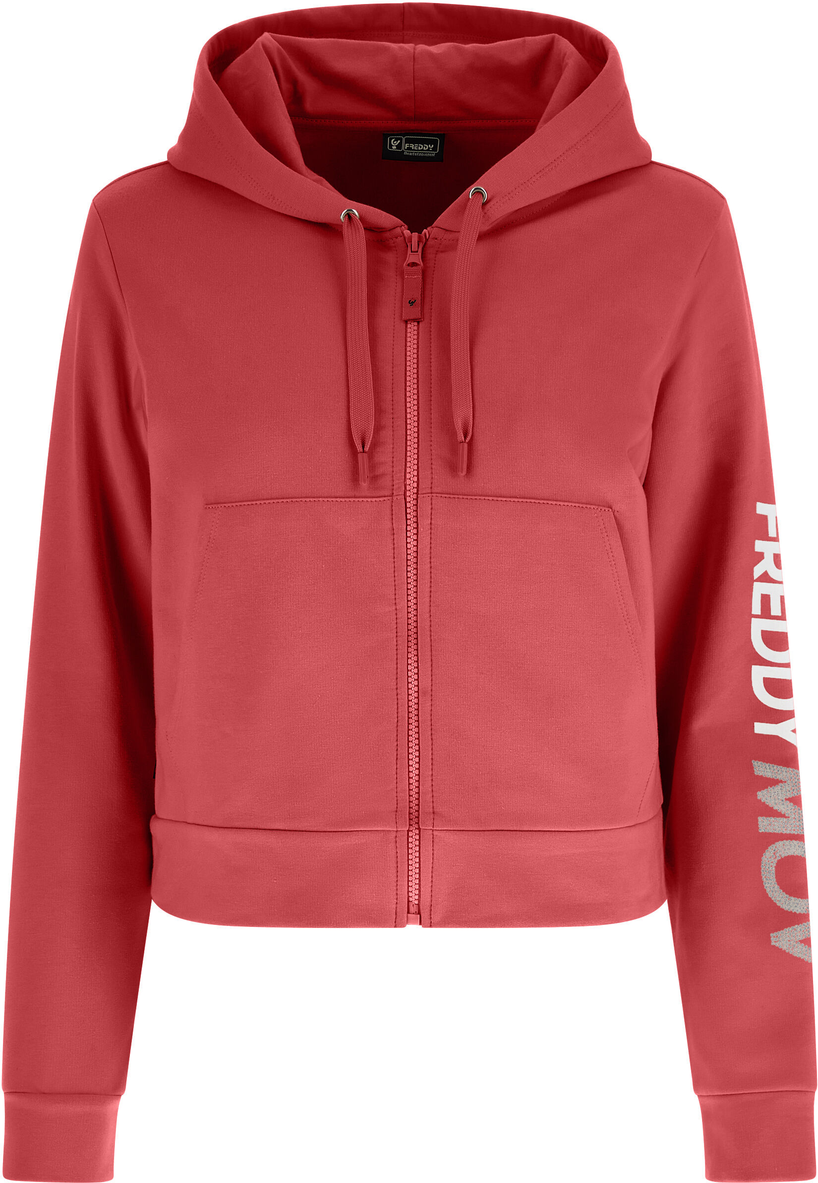 Freddy Felpa full zip con cappuccio e maxi stampa sulla manica Slate Rose Donna Medium